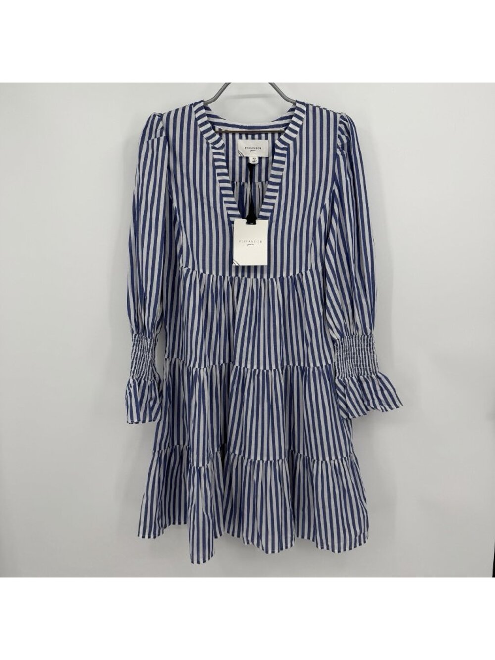 Pomander Place by Tuckernuck Kenzo Mini Dress Blue/White Stripe Tiered size XS